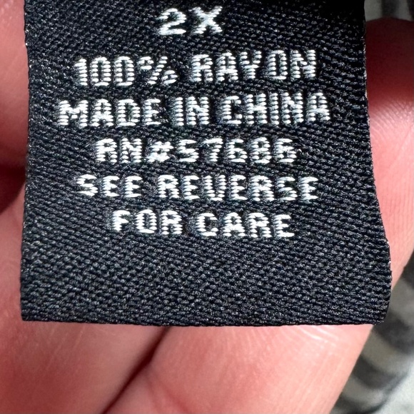 Miss Lili 2X Striped Off Shoulder Button Front Blouse Black White Tie Sleeve - Picture 7 of 10